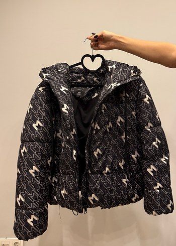 Mavi marka Siyah Baskılı Unisex şişme Mont