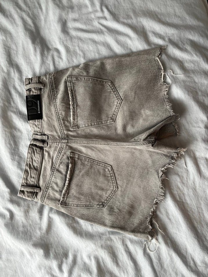 Gri Mini Kadın Kot Şort stradivairus D93 - Görsel 3