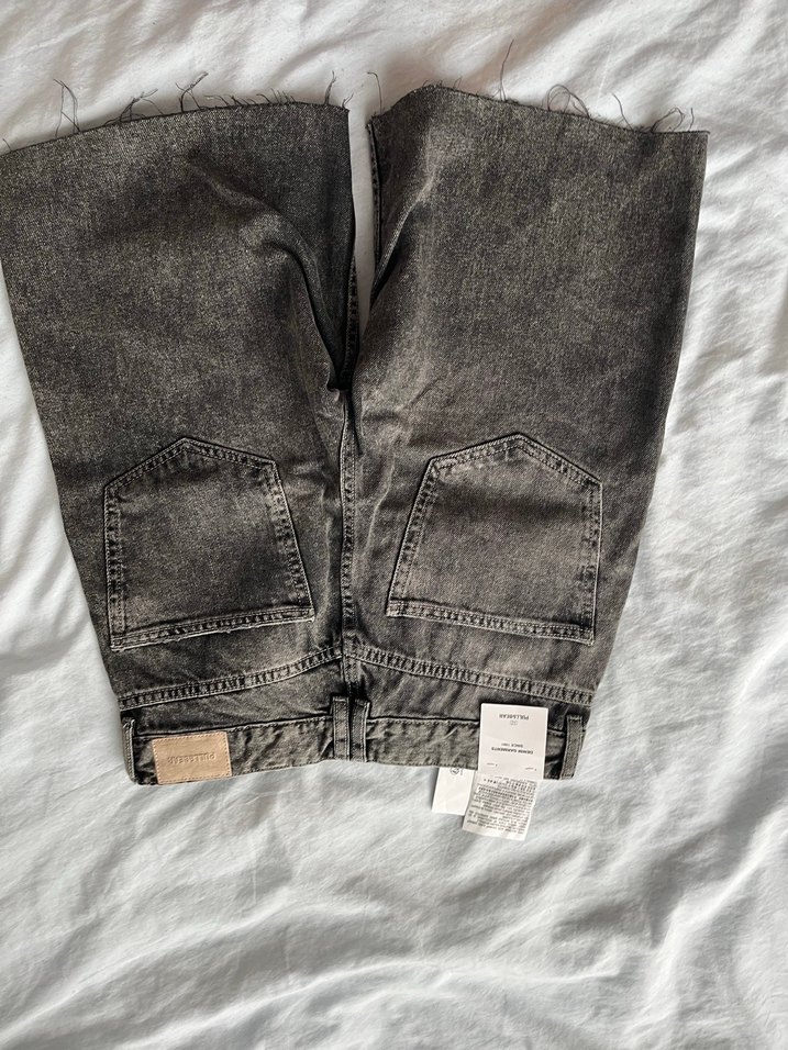 Pull and bear bermuda kot şort yüksek bel - Görsel 3