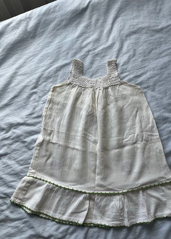 Nakışlı Bohem Kız Çocuk Elbisesi keten - Görsel 3