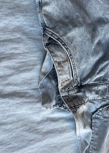 Gri Kadın Midi Denim Askılı Tulum mom 12-13 yaş - Görsel 3