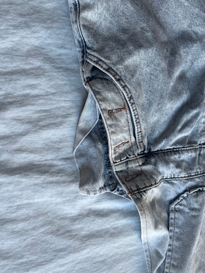 Gri Kadın Midi Denim Askılı Tulum mom 12-13 yaş - Görsel 3