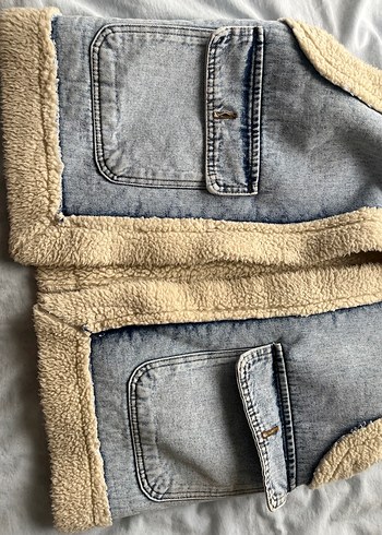 Kot yelek peluş ceket - Görsel 3