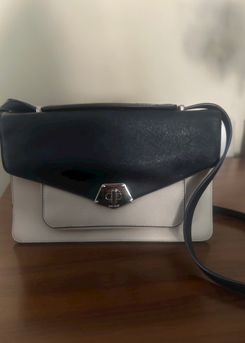 Nine West Tokalı Siyah Beyaz Kadın Çanta