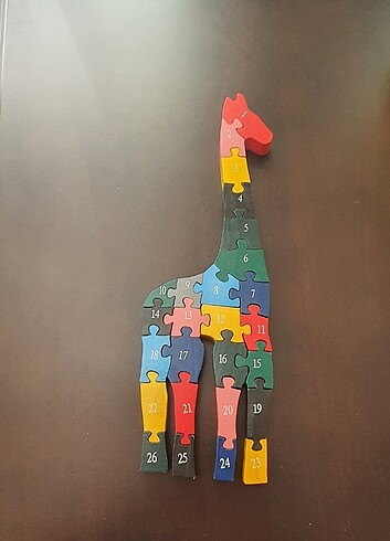 Ahsap zurafa puzzle yapboz - Görsel 5