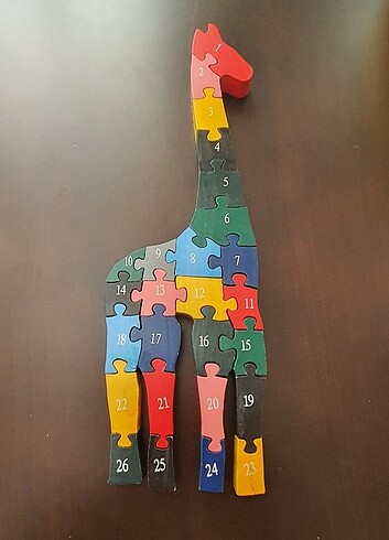 Ahsap zurafa puzzle yapboz - Görsel 7