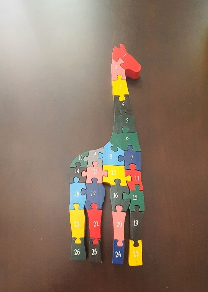 Ahsap zurafa puzzle yapboz - Görsel 3