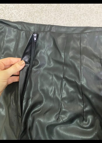 Kadın Siyah Deri pantolon - Görsel 4