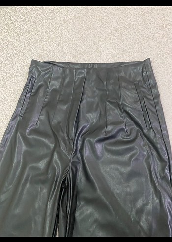 Kadın Siyah Deri pantolon - Görsel 3
