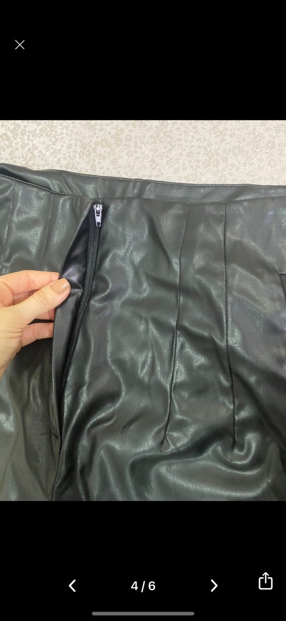 Kadın Siyah Deri pantolon - Görsel 4