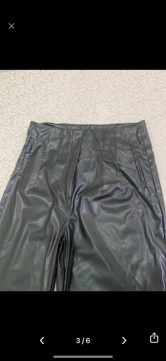 Kadın Siyah Deri pantolon - Görsel 3