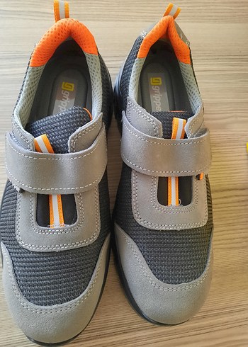 Gri Erkek Spor Ayakkabı Velcro Bantlı - Görsel 5