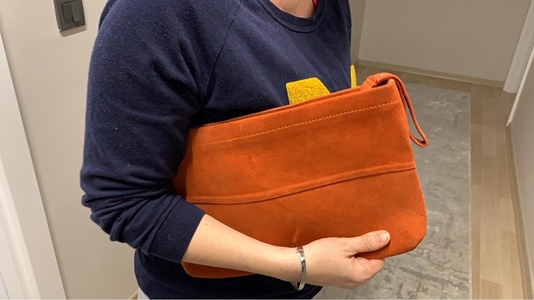 Mango süet clutch