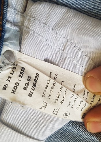 33 Beden mavi Renk Bayan Gri Bol Kesim Kemerli Kot Pantolon