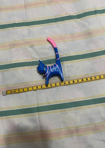 Renkli El Yapımı Ahşap Kedi Figürü - Görsel 6