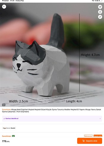 Renkli El Yapımı Ahşap Kedi Figürü - Görsel 8