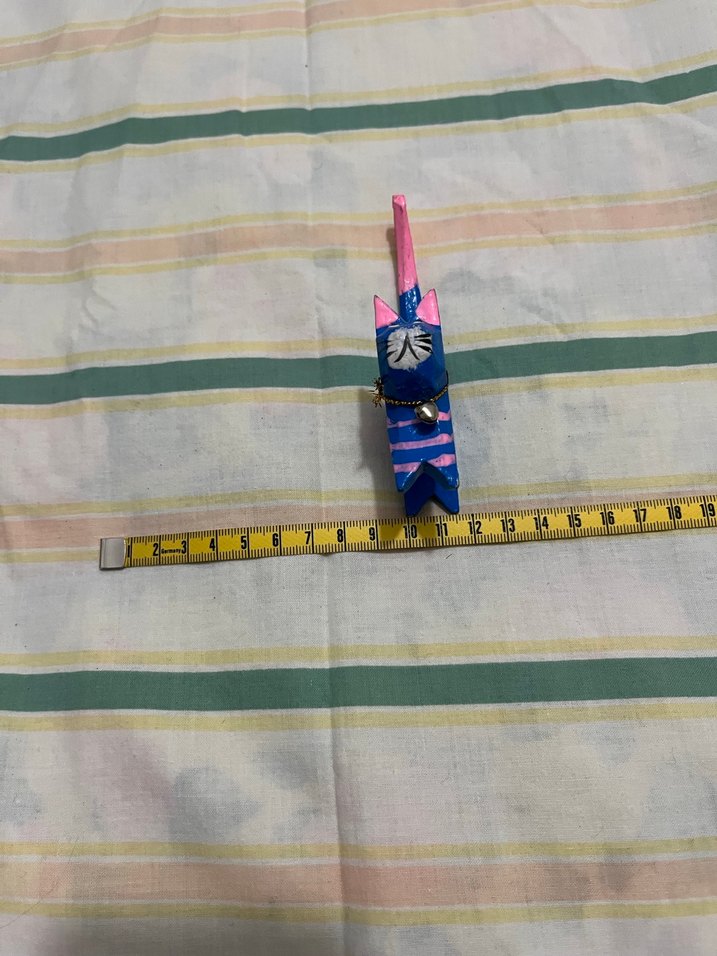 Renkli El Yapımı Ahşap Kedi Figürü - Görsel 4