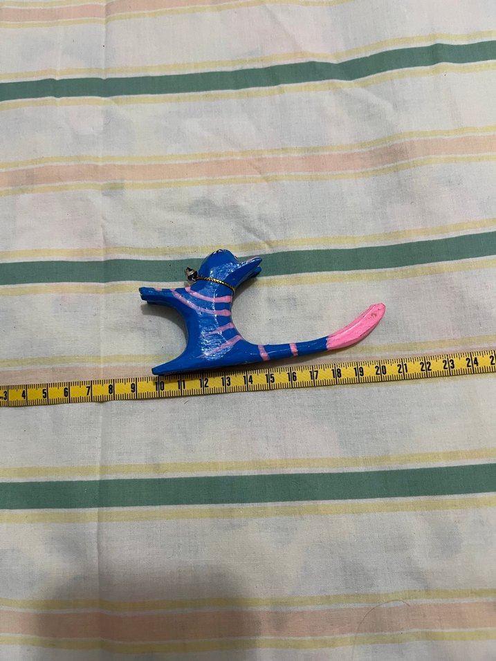 Renkli El Yapımı Ahşap Kedi Figürü - Görsel 5