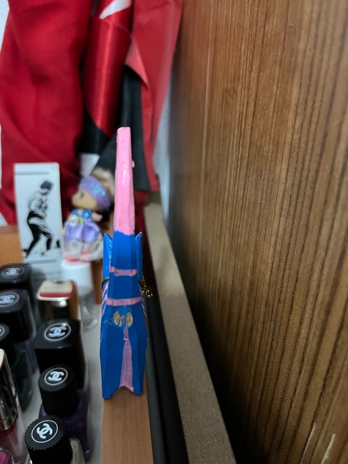 Renkli El Yapımı Ahşap Kedi Figürü - Görsel 3