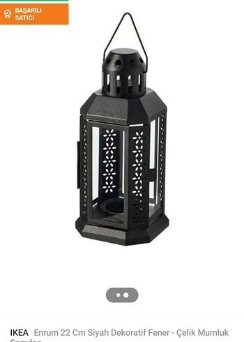 IKEA Enrum 22 cm Siyah Çelik Mumluk