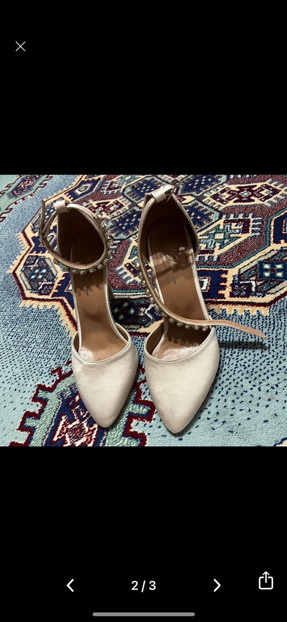 İnci Detaylı Beyaz Stiletto Kadın Abiye Ayakkabı - Görsel 2