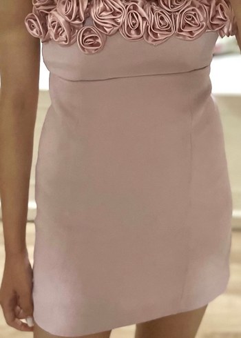 Pembe Mini Straplez Elbise