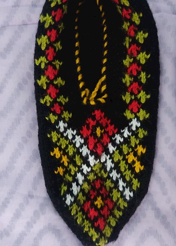 Nakışlı Örgü Kadın patik çeyizlik - Görsel 2