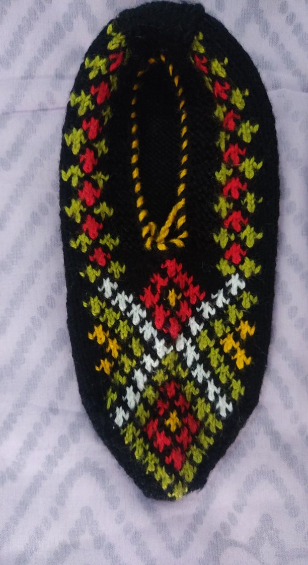 Nakışlı Örgü Kadın patik çeyizlik - Görsel 2