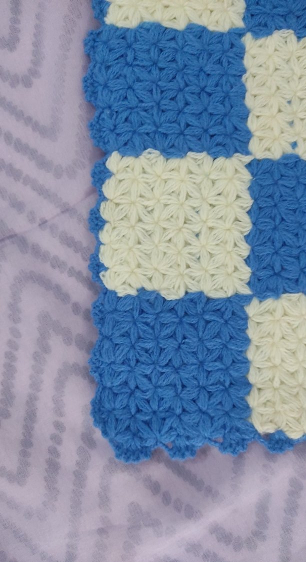 Mavi Beyaz Kareli Duş lifi çeyizlik - Görsel 2