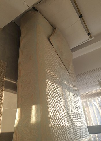 Nakışlı Beyaz Pastel Yatak Örtüsü - Görsel 5