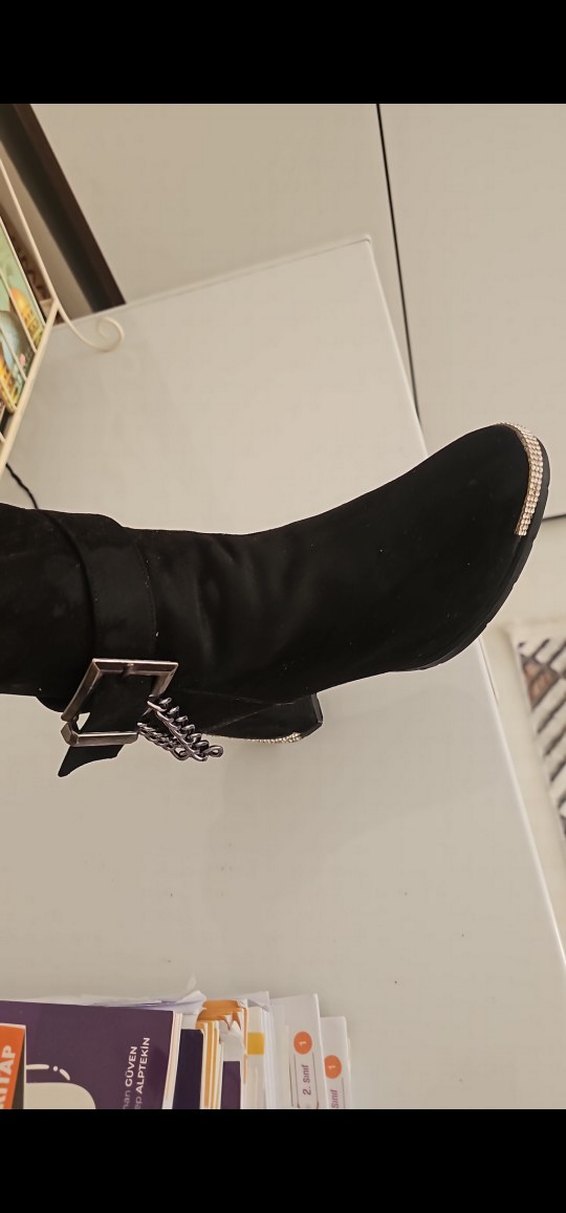 Kadın botları, 5 cm topuk, 38 numara, siyah - Görsel 2