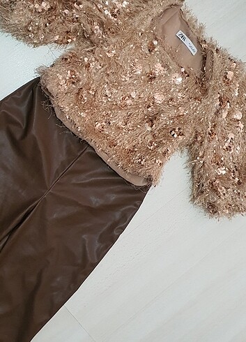 l Beden camel Renk Takım. Pantolon ve Bluz Takım