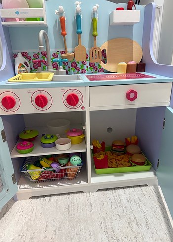 Pastel Renkli Çocuk Oyun Mutfak Seti - Görsel 8
