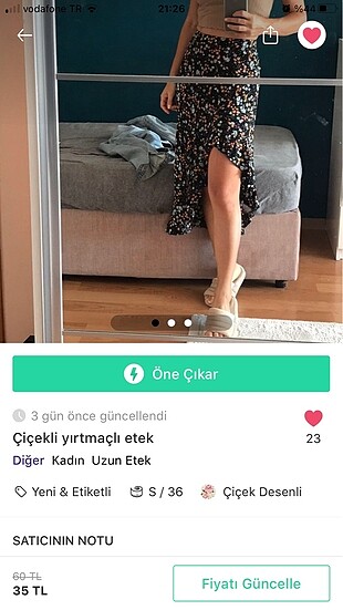 Etek çiçekli