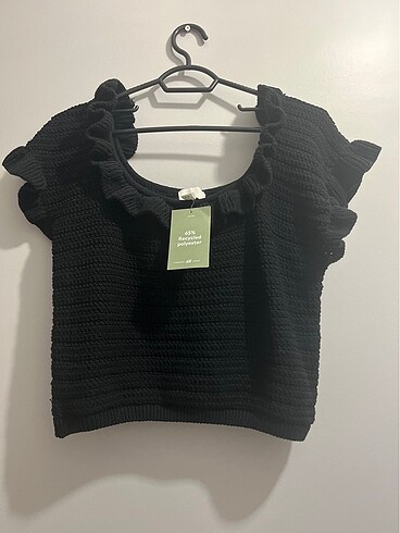 xl Beden siyah Renk H&M örgü siyah bluz