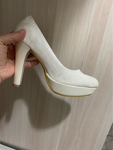 35 Beden beyaz Renk Platform - stiletto - dolgu topuk