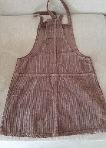 Kahverengi kadife Askılı Elbise - Görsel 2