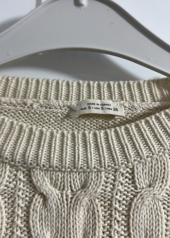 Krem Örgü Kadın Kazak - Görsel 2