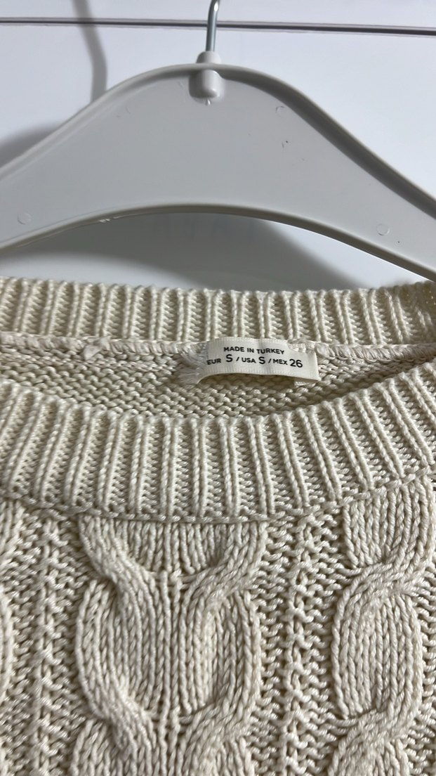 Krem Örgü Kadın Kazak - Görsel 2