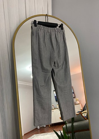 Trendyol & Milla Gri Keten Düğmeli Kadın Kumaş Pantolon