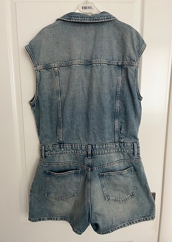 Bershka Düğmeli Kolsuz Jean Tulum