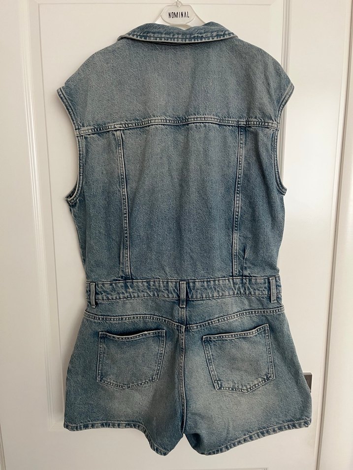 Düğmeli Kolsuz Jean Tulum - Görsel 2