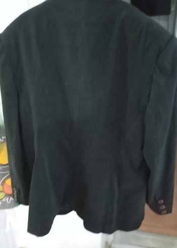 Düğmeli Siyah Süet Kadın Blazer - Görsel 2