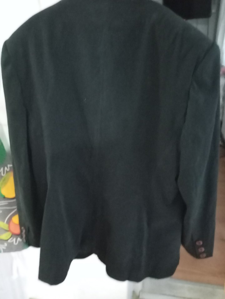 Düğmeli Siyah Süet Kadın Blazer - Görsel 2