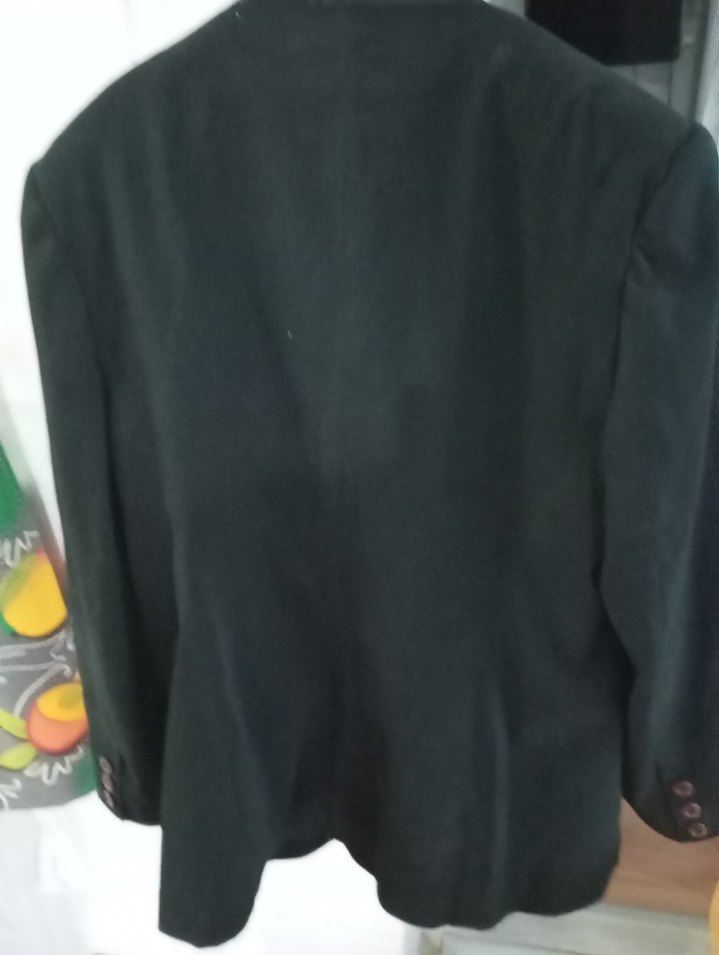 Düğmeli Siyah Süet Kadın Blazer - Görsel 3