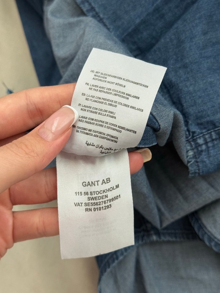 Orijinal Gant Lacivert Denim Gömlek — görsel 5/7