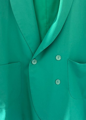 Diğer Düğmeli Yeşil Kadın Blazer