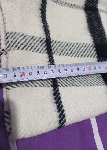 Ekose Desenli Düğmeli Kadın Uzun Kaban - Görsel 6