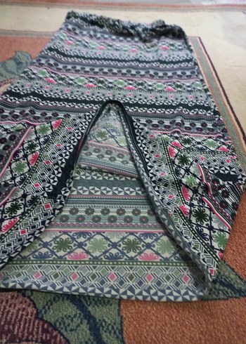 Kadın Çok Renkli Desenli Uzun  Etek - Görsel 3