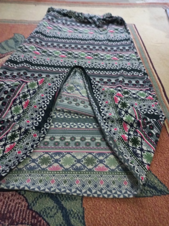 Kadın Çok Renkli Desenli Uzun  Etek - Görsel 3